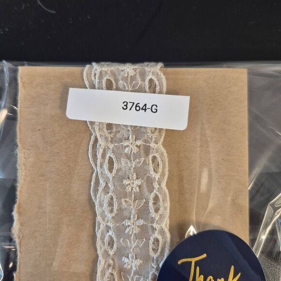 Lace, Ecru Cotton Vintage Beading 1" wide x 12" - Picture 3 of 3